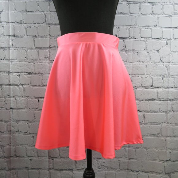 Women's Basic Pink Skater Skirt - Picture 1 of 4